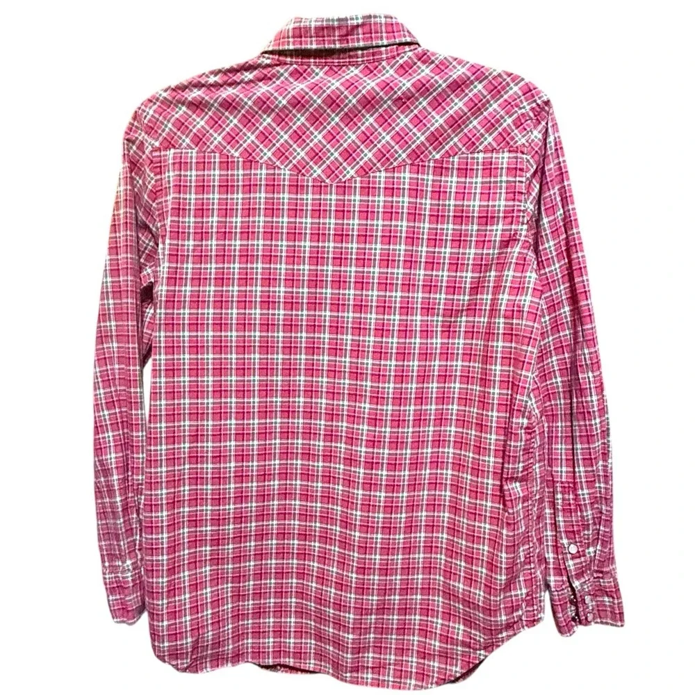 Polo Ralph Lauren Boys‎ Plaid Western Snap Shirt Size L 14 16 Red Green Plaid